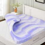 BedsPick 3 Inch Queen Memory Foam Mattress Topper, Gel Infused Swirl Queen Bed Toppers Soft Foam Mattress Pad Toppers for Pressure Relief