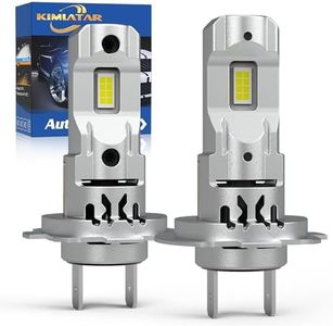KIMLATAR H7/H7LL LED Bulb Super Bright with Fan Cooling 800% 60000LM Brighness 1:1 Halogen Mini Size No Adapter Required H7/H18 for Fog Lights Pack of 2
