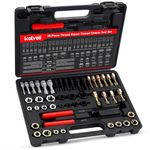 Kolvoii Thread Chaser Set 49-Piece, Thread Repair Thread Chaser Kit Metric SAE Bolt Restorer File Nut Rethreader Automotive Wheel Stud Spark Plug Engine Bolt Holeson Standard Screw Threading UNC UNF