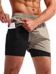 Pudolla Men’s 2 in 1 Running Shorts