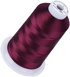 Simthread 5500Yds Embroidery Thread, 5000M High-Yardage 40WT 100% Polyester Thread – 170+ Vivid Colors, High-Speed Rated – Compatible with Brother, Singer, Janome & More - Burgundy Cherry S084