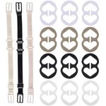Bra Strap Clips,12 Bra Clips and Bra Straps Holder-Racer Back - Conceal Straps - Cleavage Control,Women's Black,White,Beige for Full Cup Size