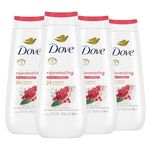 Dove Rejuvenating Body Wash for renewed, healthy-looking skin Pomegranate & Hibiscus gentle body cleanser nourishes and revives skin 325 ml (Pack of 4)