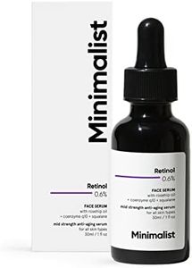 Minimalist Retinol 0.6% Mid-Strength Anti Aging Face Serum For Men & Women, Reduces Fine Lines & Wrinkles, Medium Strength Retinol Formula, 30 ml 1 Ounce (Pack of 1)