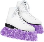 Gemscream Ice Skate Guard Fuzzy Ice Skate Blade Covers Hockey Skate Soakers Figure Skate Guards for Girls Boys Youth Women Men Adult(Purple, L Size)