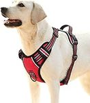 No Pull Dog Harness for Small Medium Large Dogs Adjustable Reflective Pet Vest with Front clip Handle Padded Dog Harness for outdoor Training and Walking (S, Red)