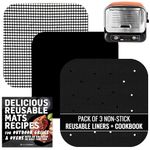 INFRAOVENS Reusable Liner Accessories for Ninja Woodfire Pizza Oven 8-in-1 Outdoor Smoker BBQ, Non-Disposable Non-Stick Grill Mats for Wood Fire Pizza Stone Electric with Pellets, OO100 OO101 OO101B