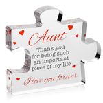 VELENTI Aunt Gifts - Engraved Acrylic Block Puzzle Aunt Gift 3.35 x 2.76 inch - Cute Aunt Birthday Gifts, Auntie Cool Auntie Gifts, Aunt Gifts from Niece, Aunt Gifts from Nephew