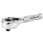 MAXPOWER Stubby Ratchet, 1/4-Inch Drive Ratchet Wrench, Socket & Bit Driver Dual Head, 72-Tooth Quick-Release Reversible