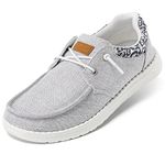 STQ Slip on Casual Shoes for Women Lightweight Comfy Sneakers Arch Support Boat Loafers Light Grey US 9