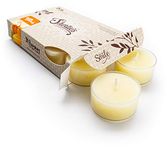 Pumpkin Walnut Cheesecake Tealight Candles - Highly Scented with Natural Oils - 6 Beige Hand Poured Tea Lights - Clear Container for Beautiful Candlelight - Bakery & Food Collection