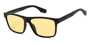 Vincent Chase By Lenskart | Black Yellow Full Rim Rectangle | 100% UV Protected | Men & Women | Large | VC S16956