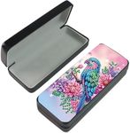 AiYuanzsh 5D DIY Diamond Painting Eyeglass Case – Vibrant Parrot Design Handmade Diamond Art Sunglasses & Glasses Storage Box, Art Craft Gift for Adults, Travel Eyewear Case