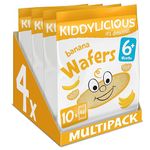 Kiddylicious Banana Wafers - Gluten and Dairy Free Kids Snack - Suitable for 6+ Months - 4 x 10 Twin Packs