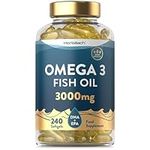 Omega 3 Capsules 3000mg | 240 Count | Super Strength Fish Oil Providing 432mg of EPA and 288mg of DHA Per Daily Dose | by Horbaach