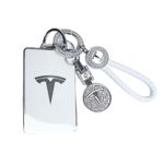 Tesheer for Tesla Key Card Holder Bling Key Chain fit Tesla Card Key Holder for Model S/X/3/Y Cybertruck Card Key Holder for Tesla Keychain Crystal Key Card Protective Key Fob Tesla Accessories,