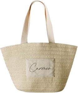 Regalisimos Bolso Capazo de Playa Yute Personalizada Nombre Grande Mujer