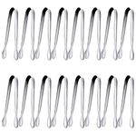 Stainless Steel Sugar Tongs Set of 16, Food Grade Premium Ice Tongs for Coffee, Tea, Sugar, Ice Cube, Appetizer, Mini Serving