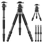 NEEWER All in 1 Travel Tripod Monopod Carbon Fiber, Creative DIY Camera Tripod 9+ Assemblies Kit: Mini Tripod Leg, Center Column, 360° Ball Head, Spikes, Lightweight for Outdoor Photography, TP23