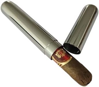 CNFLASK Stainless Steel Single Cigar Tube Can Hold 6.5" Length & 0.76" Diameter Cigar Case Pocket Cigar Holder (Mirror Finish, Single Cigar Tube)