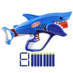 Nerf Wild Sharkfire, Easy Play Dart Blaster, 8 Nerf Elite Darts, Nerf Blaster Shark Toys for 6 Year Old Boys & Girls & Up, Outdoor Toys