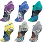 Non Slip Yoga Socks with Grips for Pilates, Ballet, Barre, Barefoot, Hospital Anti Skid Socks for Women and Men