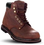 EVERBOOTS Tank S Steel Toe Work Boots for Men, Comfort Technology, Anti Slip Grip & Ultra Shock Absorption, Heavy Duty Leather Boot, Safety Industrial Workwear Construction(12, Dark Brown)