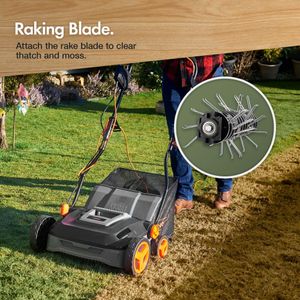 VonHaus Electric Lawn Scarifier & Aerator – 1600W, 45L Box, 37cm Width