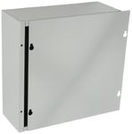 BUD Industries JB-3960 Steel NEMA 1 Sheet Metal Junction Box with Lift-Off Screw Cover, 10" Width x 10" Height x 4" Depth, Gray Finish