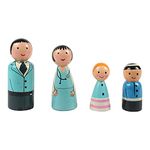 CHANNAPATNA TOYS BY MEERAN ART and CRAFTS Peg Dolls Wooden Doctors Family Pretend Play Figurines-Colorful Diverse Natural Toys|Organic Toys For Kids & Toddlers (2 Years+)-Pack Of 4 Pcs