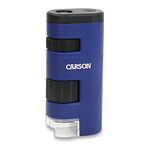 Carson Pocket Micro 20x-60x LED Lighted Pocket Microscope for Viewing Stamps, Coins, Fabric, Nature, Printing, Electronics and Everyday Items (MM-450), Blue