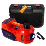 TYAYT Electric Car Jack 5 Ton Electric Hydraulic Jack with Touch Screen for SUV Sedans 12V Electric Car Lift Floor Jack with Tire Inflator Pump for Tire Change(Red)