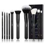 Jessup Professional Makeup Brush Set 10pcs, Black Make up Brushes Set with Natural Synthetic Hair for Foundation, Blending, Blush, Concealer, Eyeshadow, Eyebrow, Eyeliner, T323