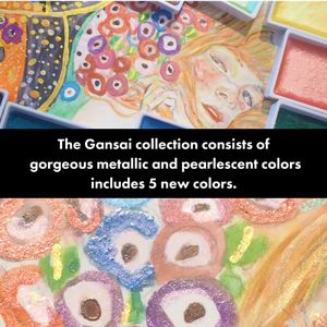 Kuretake Gansai Tambi 24-Color Glitter Watercolor Paint Set