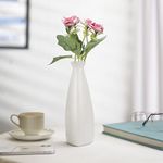 Indulge Homes White Ceramic Bottle Vase (Bottle_Vase_9Inch)