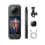 Insta360 X5 Motorcycle Bundle - Waterproof 8K 360° Action Camera, Rugged & Replaceable Lens, 3-Hour Battery, Clear Audio, Stabilization, Invisible Selfie Stick Effect, Leading Low Light