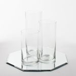 Eastland Octagon Mirror 12" and Cylinder Vases Centerpiece. 48 Piece Set