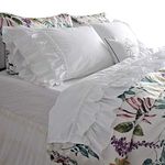 Queen's House Shabby White Ruffle Bed Sheets Sets Deep Pocket Queen