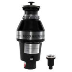 Carysil Food Waste Disposer for Home Sink, 1/2 HP Heavy Duty with Air Switch, Ideal for 5-7 Person Family, Corrosion-Proof & Stainless Steel Grinding Components, Fits Under Kitchen Sink, Black