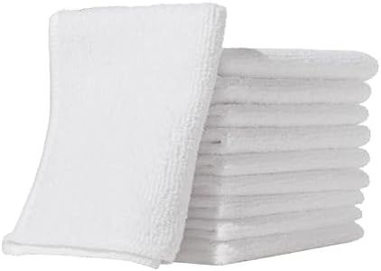 Furniture Clinic Pack of 10 Microfibre Cloths – Lint Free - White Cleaning Cloths - Reusable and Washable