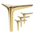 Anterrific 6 Inch Brushed Gold Furniture Legs, Metal Legs for Furniture Set of 4, DIY Replacement for Sofa Legs, Cabinet Legs, Ottoman Legs, Table Legs, Night Stand Legs and Dresser Legs