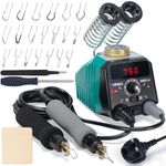 YIHUA 939D-VI Dual Pen Wood Burning Kit with Digital Display with 20 Wire Nibs, Detachable Pyrography Pen, 2 Wood Pieces, Tweezers Used as Wood Burning Tool and Branding Iron for Wood