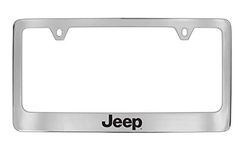 Jeep Wordmark Chrome Plated Metal License Plate Frame Holder