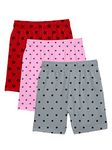 ICEDIVE Girl's Printed Regular fited Shorts Pack of 3 Multicolour