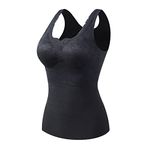 DianD Sleeveless Thermal Vests for Women UK Sale Clearance,Ladies V Neck Thermal Underwear Top with Lace Base Layers Heat Holder Autumn Winter Camisoles & Vests Ladies Size 12-24