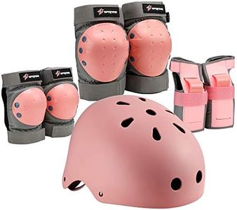 S SPOFINE Kids Bike Helmet, Toddler Helmet for Youth Adult, Knee Pad Elbow Pad Wrist Guard Protective Gear Set for Skateboard, Bike, Skating, Cycling