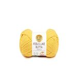 Lion Brand Yarn Feels Like Butta Soft Yarn for Crocheting and Knitting, Velvety, 1-Pack, Yellow