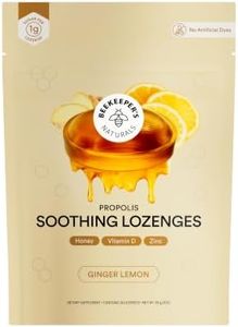Beekeeper's Naturals Soothing Honey Ginger Lemon Cough Drops - Immune Support with Vitamin D, Zinc and Propolis Throat Soothing Lozenges, 24 Ct