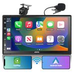 ATOTO F7WE Wireless CarPlay Double DIN Car Stereo, Wireless Android Auto 7inch Full Touchscreen Car Radio, HD LRV Camera, Bluetooth 5.3, GPS/FM/AM/AUX, 4.1 Channel Audio Out, Mirroring, F7G2B7WES01