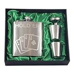 Poker Themed Hold 'Em Flask Gift Se